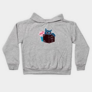 Cool Cat - Not Right Meow I'm Reading, Cat With Sunglasses Book Kids Hoodie